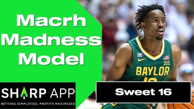 NCAA MARCH MADNESS SWEET 16 MODEL LINES