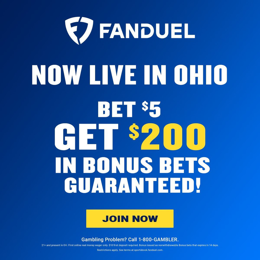 Bet $5 on FanDuel Ohio, Get $200 in Bonus Bets regardless if you win/lose  