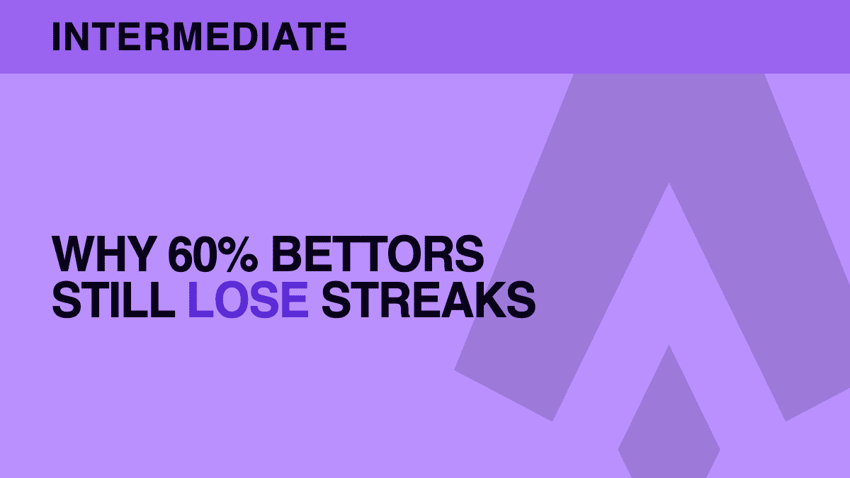 Variance — why a 60% bettor still loses 30 in a row